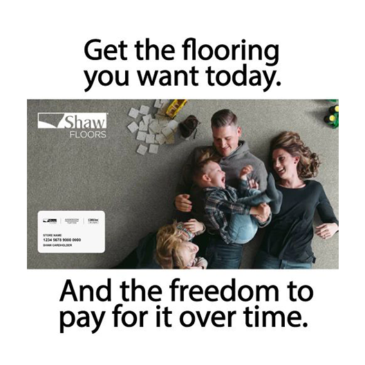 Get the flooring you want today and the freedom to pay for it over time
